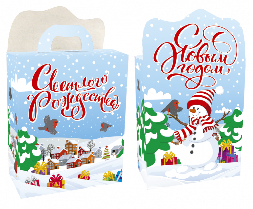 Коробка подарочная картон Светлого Рождества (до 1,1кг) /50 всегда актуальный прайс